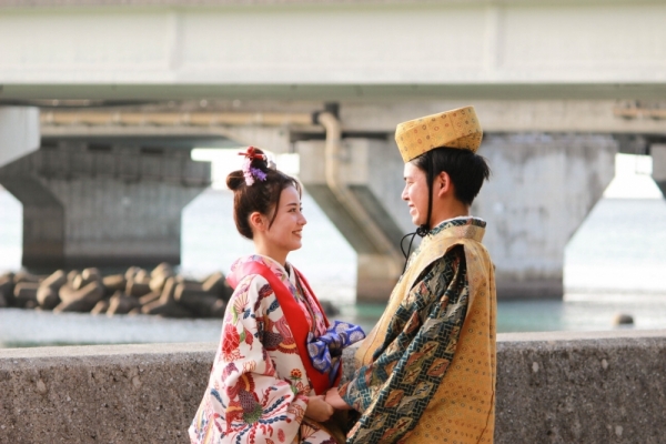 〈Campaign price‼〉Okinawa's traditional costume ''Ryusou'' at Naminoue beach plan